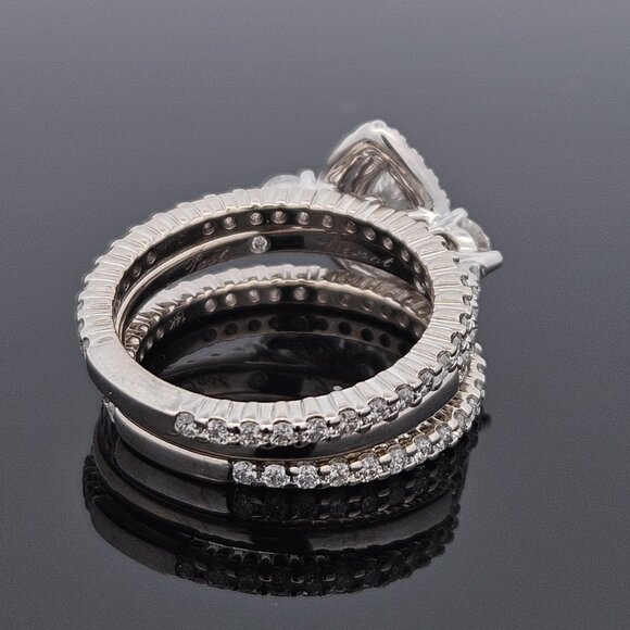 14KT White Gold Pear Diamond 3 Piece Wedding Ring Set 2.58TCW Size 7 - Picture 14 of 16